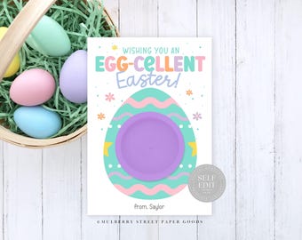 Easter Play Dough Card Holder Printable Doh Easter Canva Template Easter Gift For Kids Easter Basket Non Candy Treat Corjl Instant Download