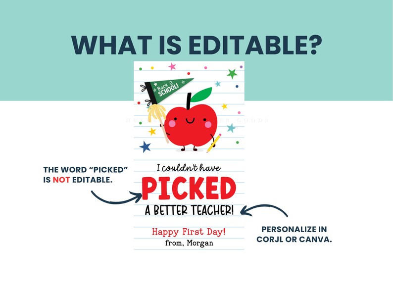 Editable Apple Back to School Gift Tag Template Digital Download First ...
