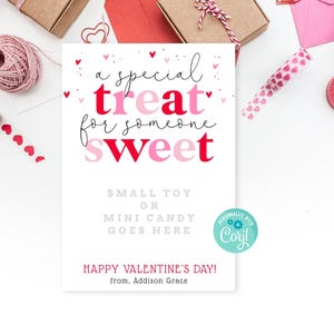 Druckbare Besondere Leckerei für Jemanden Süße Valentinstag Karte Kinder Klassenzimmer Süßigkeiten Müsli Bar Valentine Leckerei Austausch Candy Leckerbissen Halter
