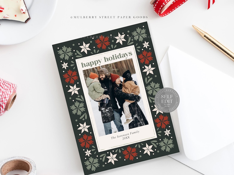 Editable Holiday Photo Card Printable Digital Download Personalized ...