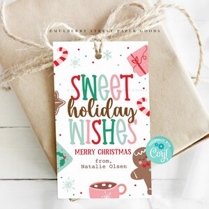 Sweet Holiday Wishes Gift Tag Printable Christmas Cookies Hot Cocoa ...