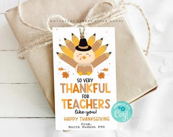 Editable Thanksgiving Gift Tag Printable Teacher Appreciation Thanksgiving Tag Instant Download Pencil Turkey Teacher Gift Tag Corjl