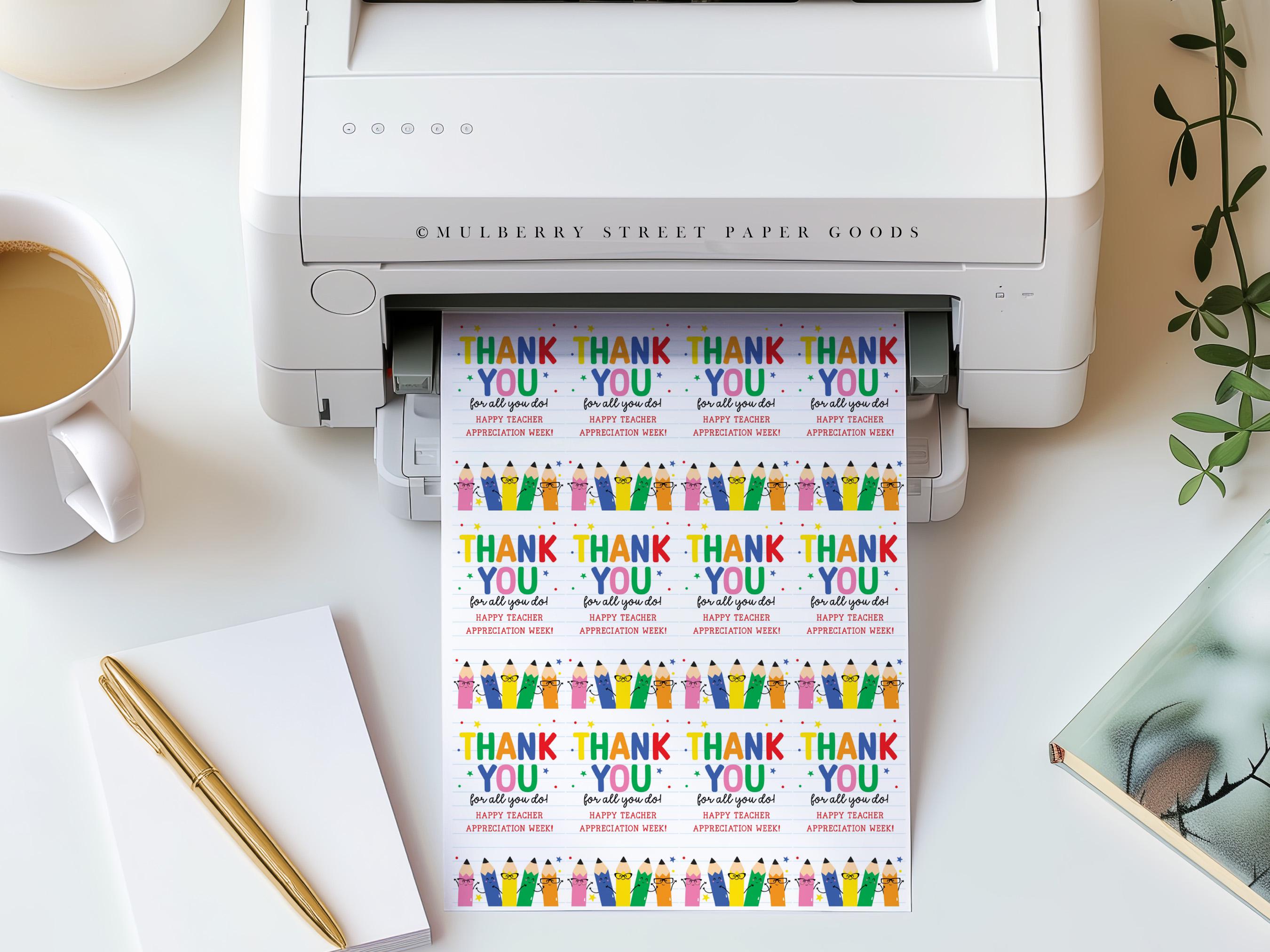 Teacher Appreciation Gift Tag Canva Template Personalized Teacher Thank ...