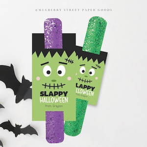 Modelo de cartão para porta-pulseira de tapa de Halloween para impressão de Halloween, presente de festa de Halloween para amigo, download instantâneo de tapa de Halloween