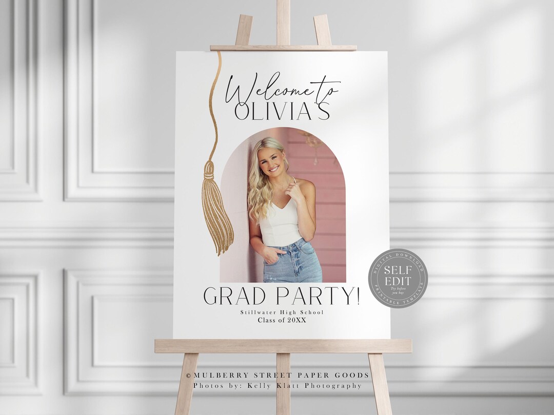 Class of 2026 Graduation Welcome Board Canva Template Editable Grad ...
