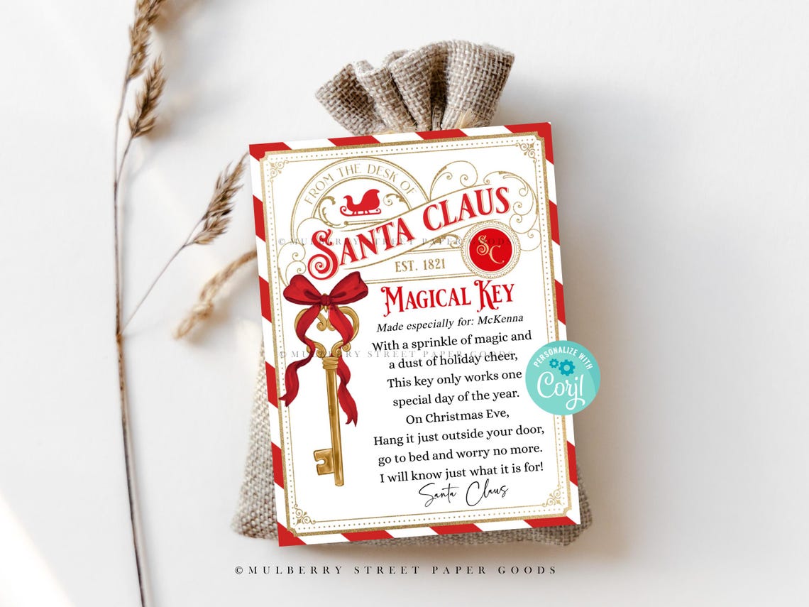 Magic Key Santa Using Editable Santa's Magic Key Printable From the Desk of Santa Claus ...