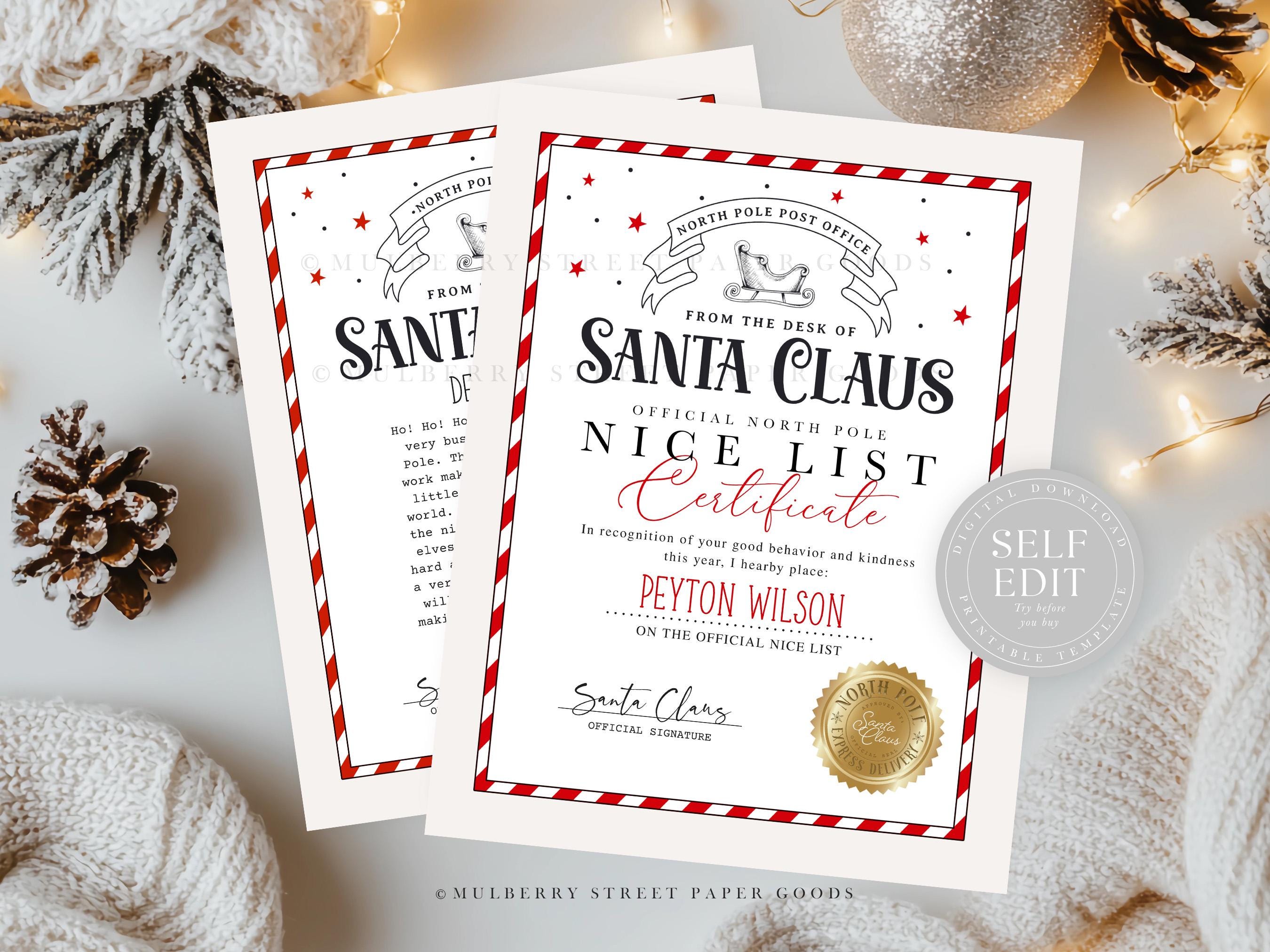 Editable Letter From Santa Printable Digital Download Canva Template ...