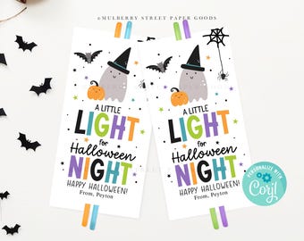 Halloween-strykpinne-etikett: Spöklikt spökefestgåva (digital nedladdning)