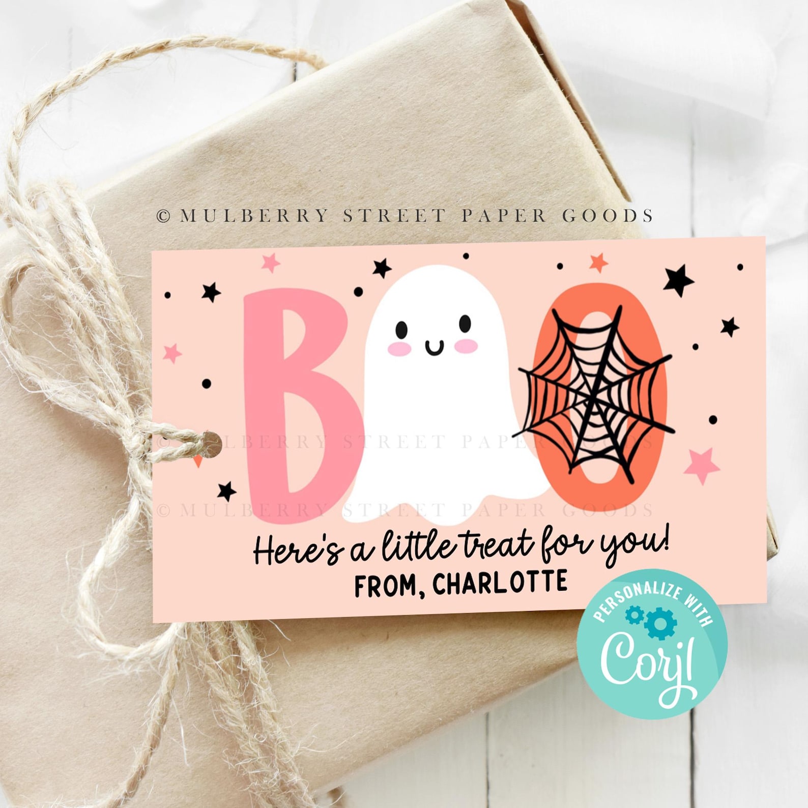 Halloween Printable Tag Pink Halloween Boo Tag Halloween Party Favor ...