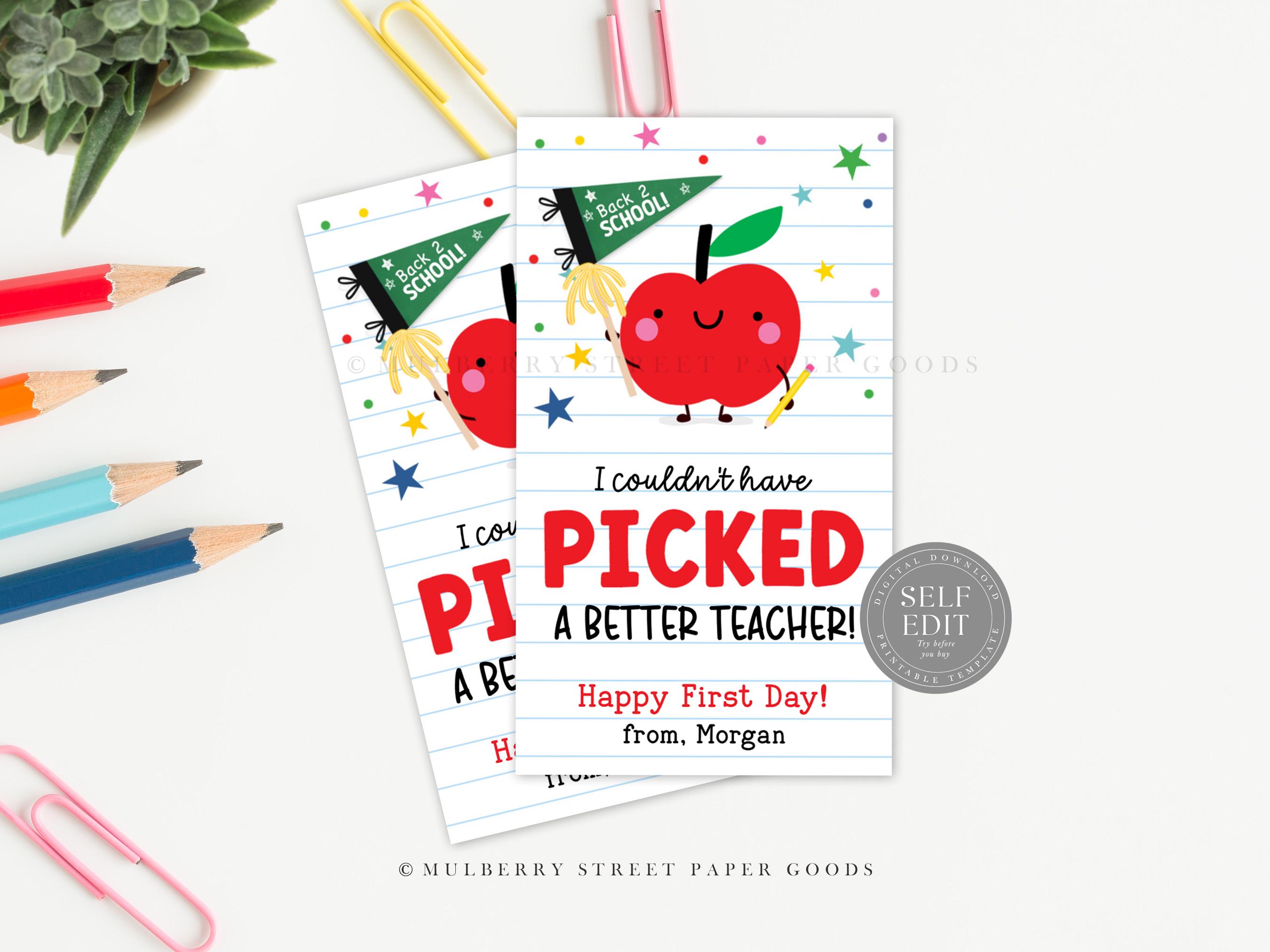 Editable Apple Back to School Gift Tag Template Digital Download First ...