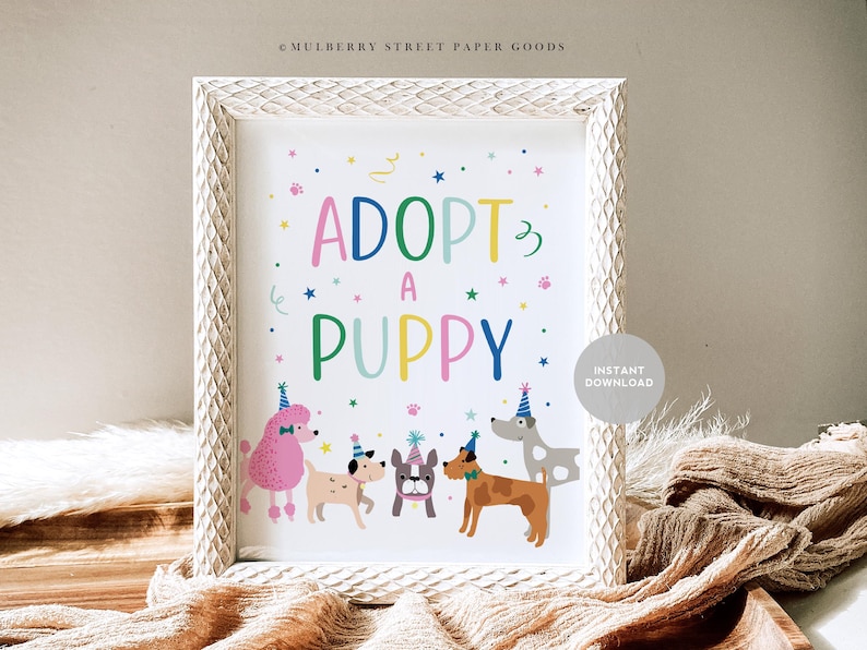 Instant Download Adopt A Puppy Certificate Printable Puppy Birthday ...