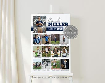 K12 Graduation Photo Display Canva Template, Printable Grad Party School Pictures Collage Poster Printable, Digital Download