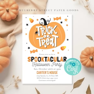 Editable Halloween Party Invitation Halloween Kids Halloween Party Instant Download Spooktacular Party Celebration Halloween Invite Corjl