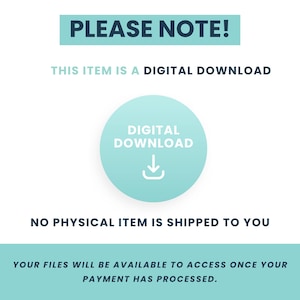 Puede incluir: Imagen con texto: "&iexcl;TENGA EN CUENTA! ESTE ART&Iacute;CULO ES UNA DESCARGA DIGITAL. DESCARGA DIGITAL. NO SE LE ENV&Iacute;A NING&Uacute;N ART&Iacute;CULO F&Iacute;SICO. SUS ARCHIVOS ESTAR&Aacute;N DISPONIBLES PARA ACCEDER UNA VEZ QUE SE HAYA PROCESADO SU PAGO."
