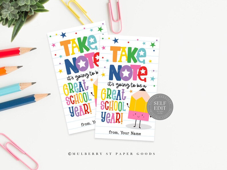 Printable Back to School Gift Tag Canva Template Digital Download Take ...