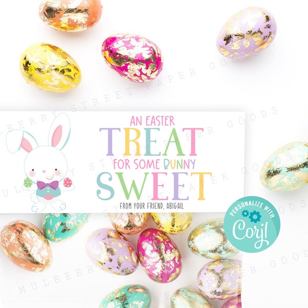 Printable Easter Treat for Some Bunny Sweet Bag Topper, Easter Treat Bag Topper, Easter Party Favor Instant Download, Personalize with Corjl