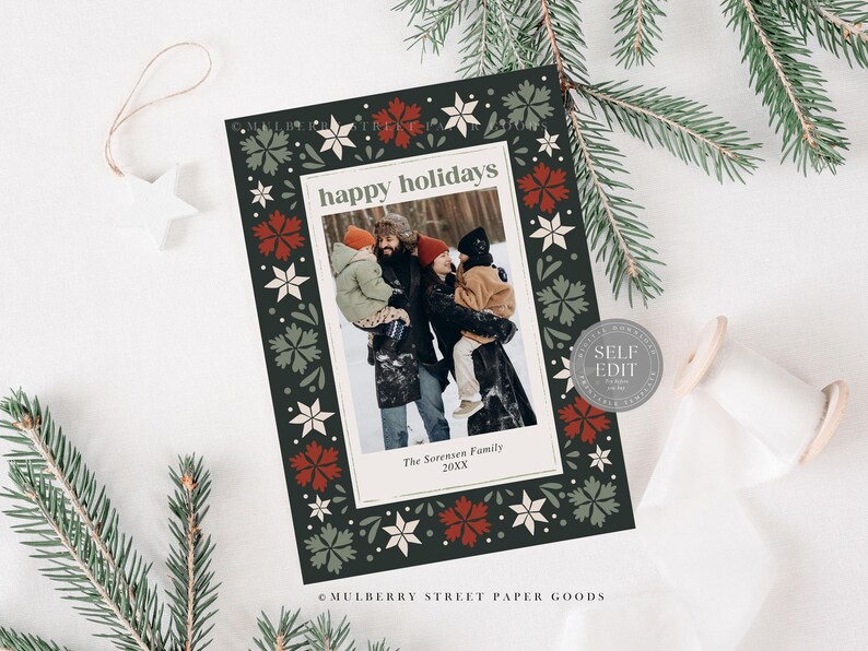Editable Holiday Photo Card Printable Digital Download Personalized ...