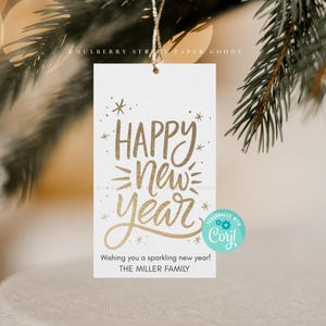 Printable Happy New Year Gift Tag, Instant Download New Year Favor Tag, Personalized New Year Tag, Edit with Corjl image 5