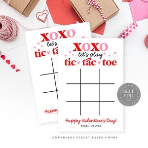 Carte de Saint-Valentin jouons à Tic Tac Toe Imprimable pour salle de classe Saint-Valentin Tic Tac Toe Board Téléchargement instantané École Saint-Valentin Party Favor Corjl