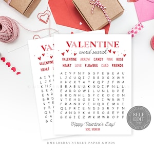 Wortsuche Valentinstag Karte Valentinstag Karte Valentinstag Süßigkeit Valentinstag Geschenk Valentinstag Karte für Kinder Corjl