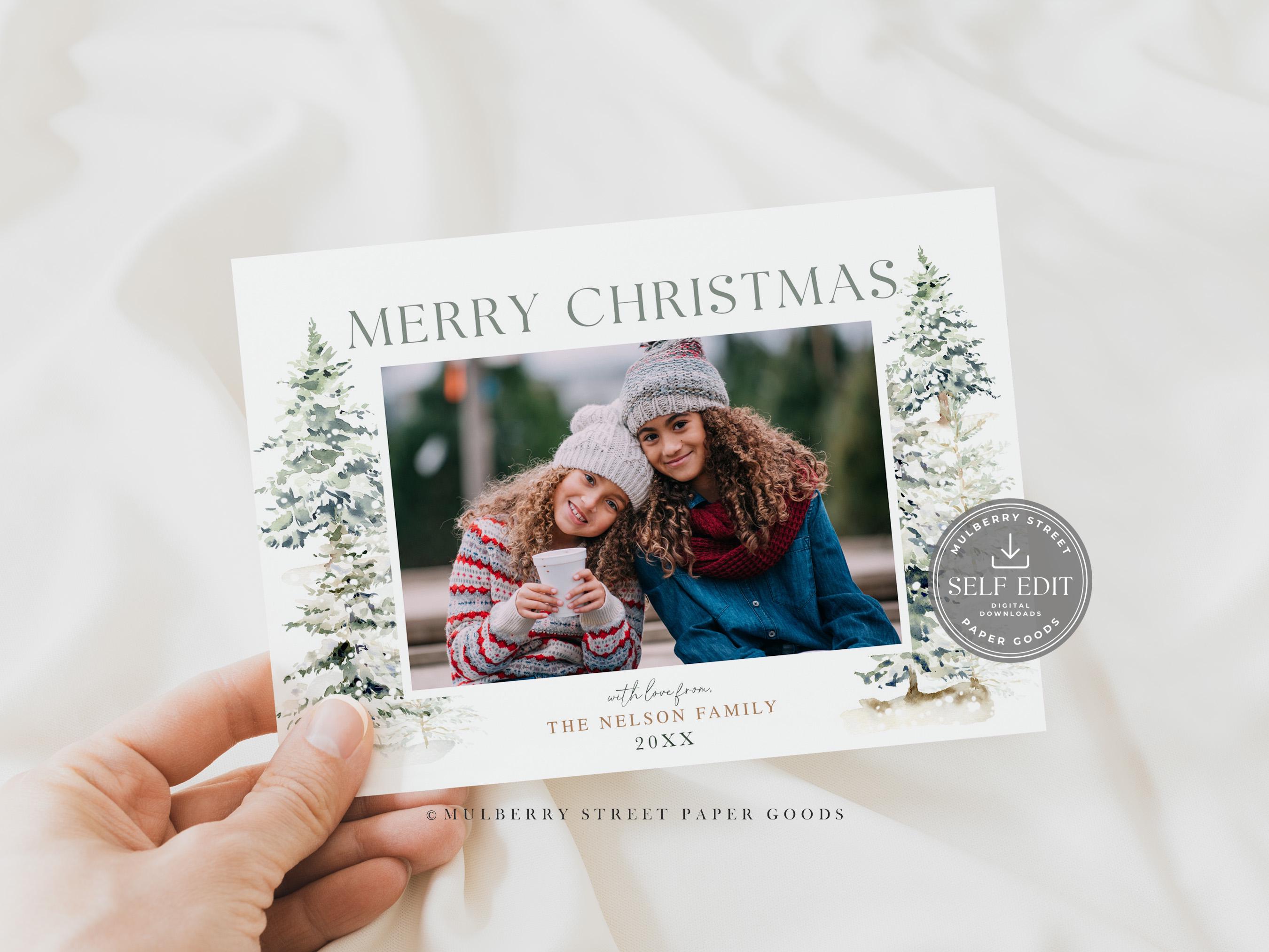 Editable Christmas Photo Card Printable Digital Download Canva Template ...