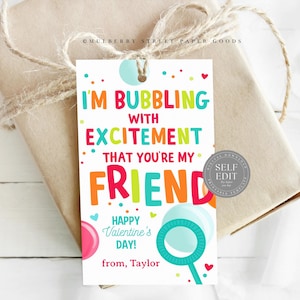 Druckbare Bubbling with Aufregung Valentinstag Karte, Klassenzimmer Bubbles Valentinstag Karte, Instant Download Valentinstag Karte, Corjl