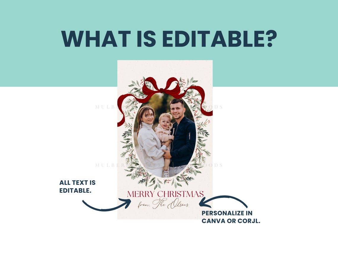 Editable Christmas Photo Gift Tag Printable Digital Download ...