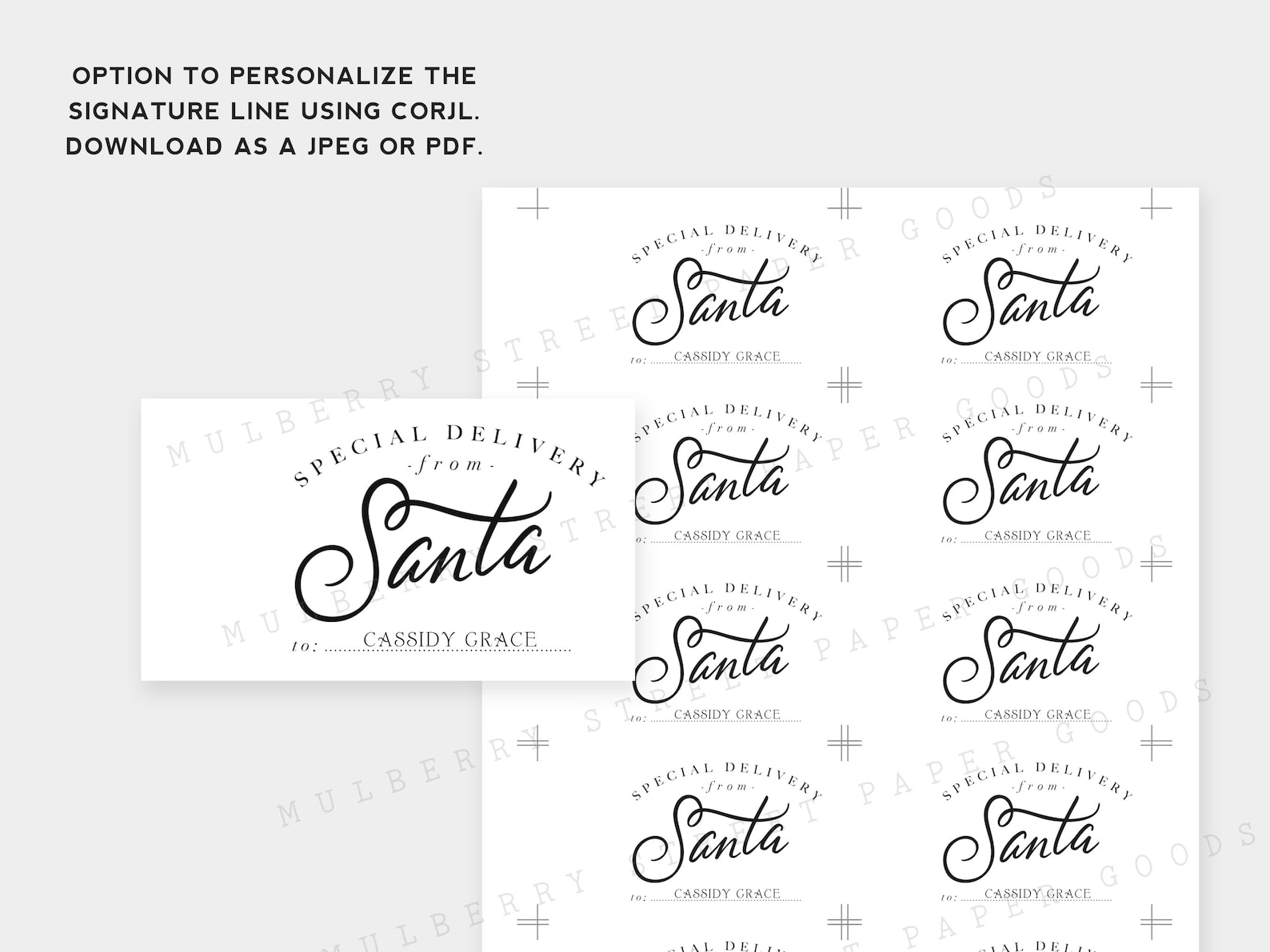 Printable Santa Gift Tag Personalized Santa Claus Gift Tag Etsy