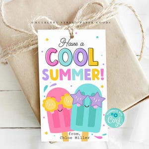 Last Day Of School Geschenkanhänger Druckbare Eis am Stiel Sommer Pause Klassenzimmer Geschenkanhänger Vorlage Coole Sommerklasse Geschenk vom Lehrer Sofort Download