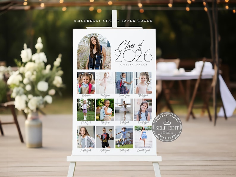 Graduation Party K-12 Photo Collage Canva Template Digital Download ...