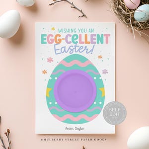 Ostern Knete Kartenhalter Printable Doh Ostern Canva Vorlage Ostergeschenk für Kinder Ostern Korb Non Candy Treat Corjl Instant Download