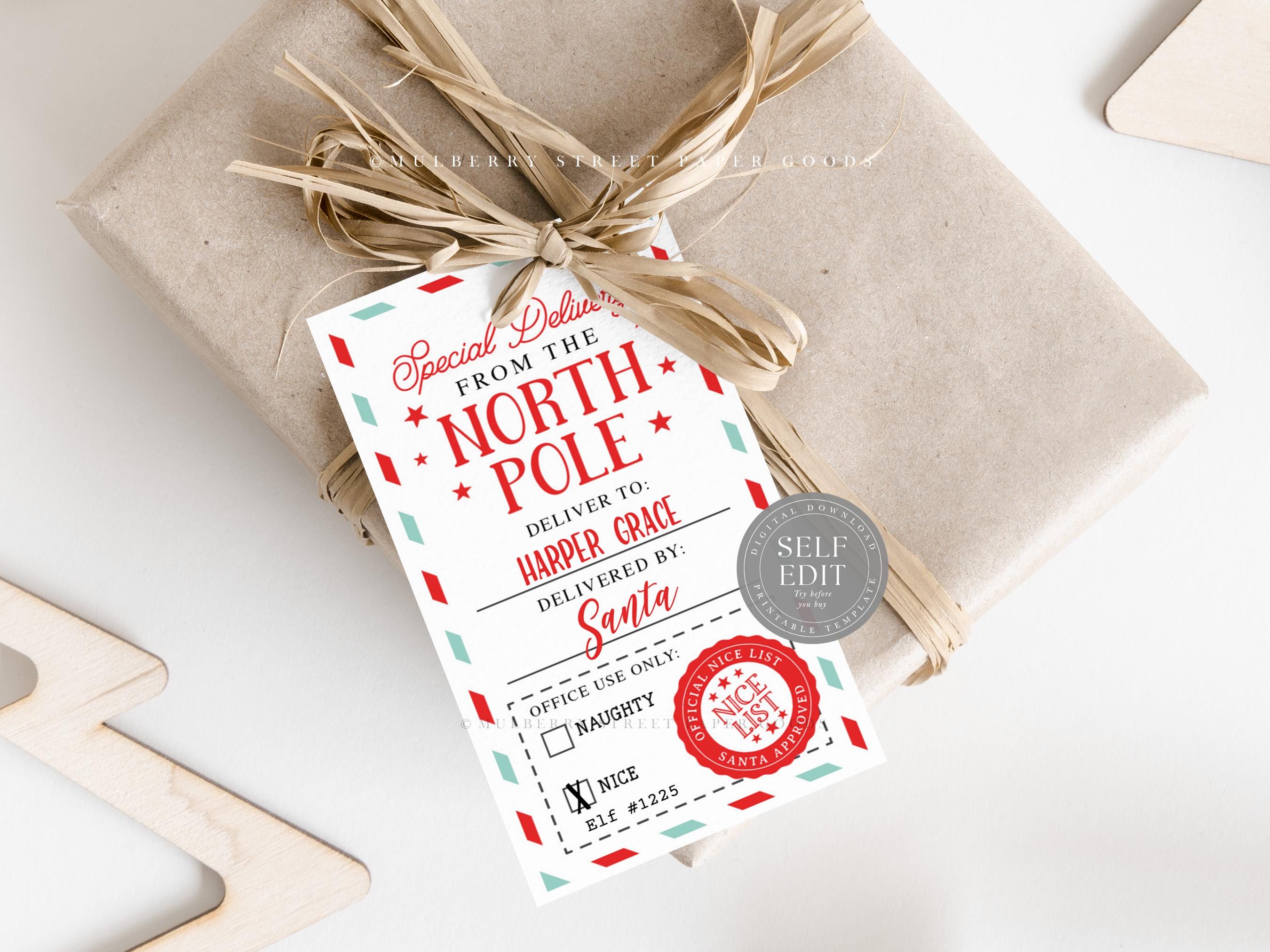 Editable Santa Gift Tag Printable Digital Download Christmas Santa ...