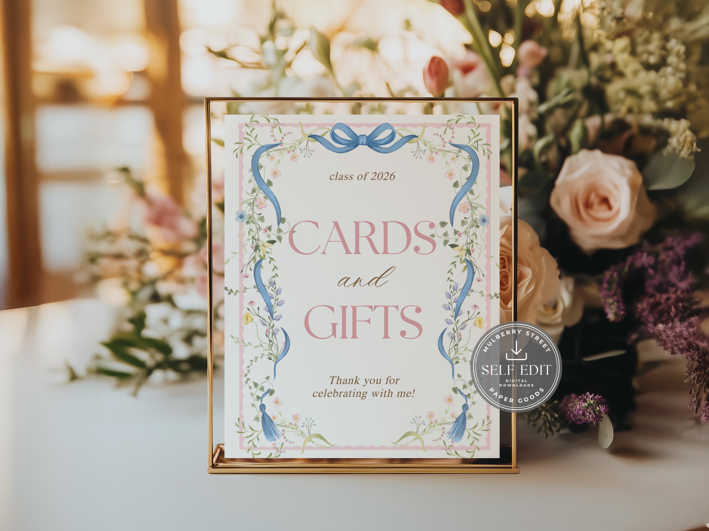 Wildflowers Custom Graduation Table Sign Canva Template, Editable Grad ...