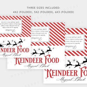 Printable Reindeer Food Treat Bag Topper Christmas Tradition Reindeer