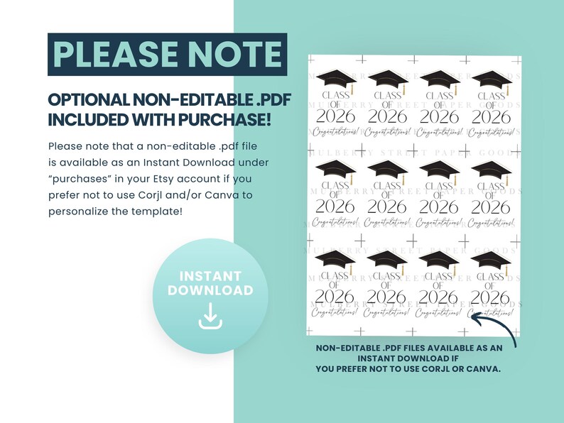 Editable Class of 2026 Graduation Gift Tag Printable Personalized Grad ...