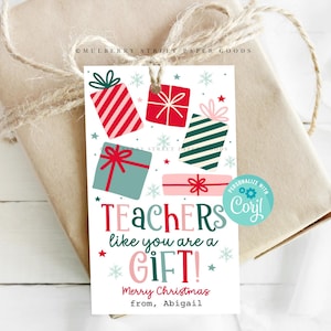 Lehrer Weihnachten Geschenkanhänger druckbare Lehrer wie du bist ein Geschenk Weihnachten Tag digitaler Download Personalisierte Lehrer Wertschätzung Corjl