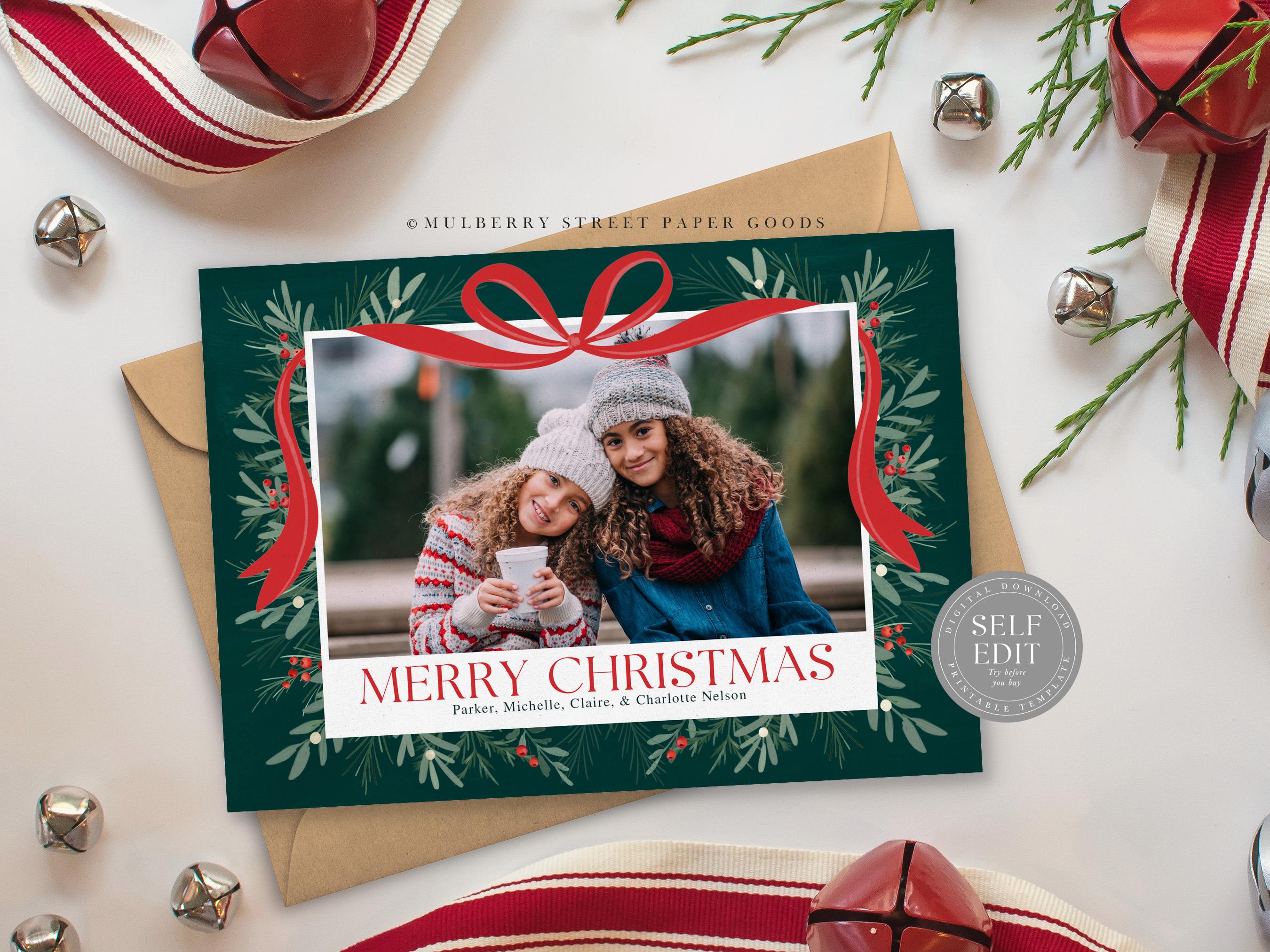 Editable Christmas Photo Card Digital Download Christmas Card Canva ...