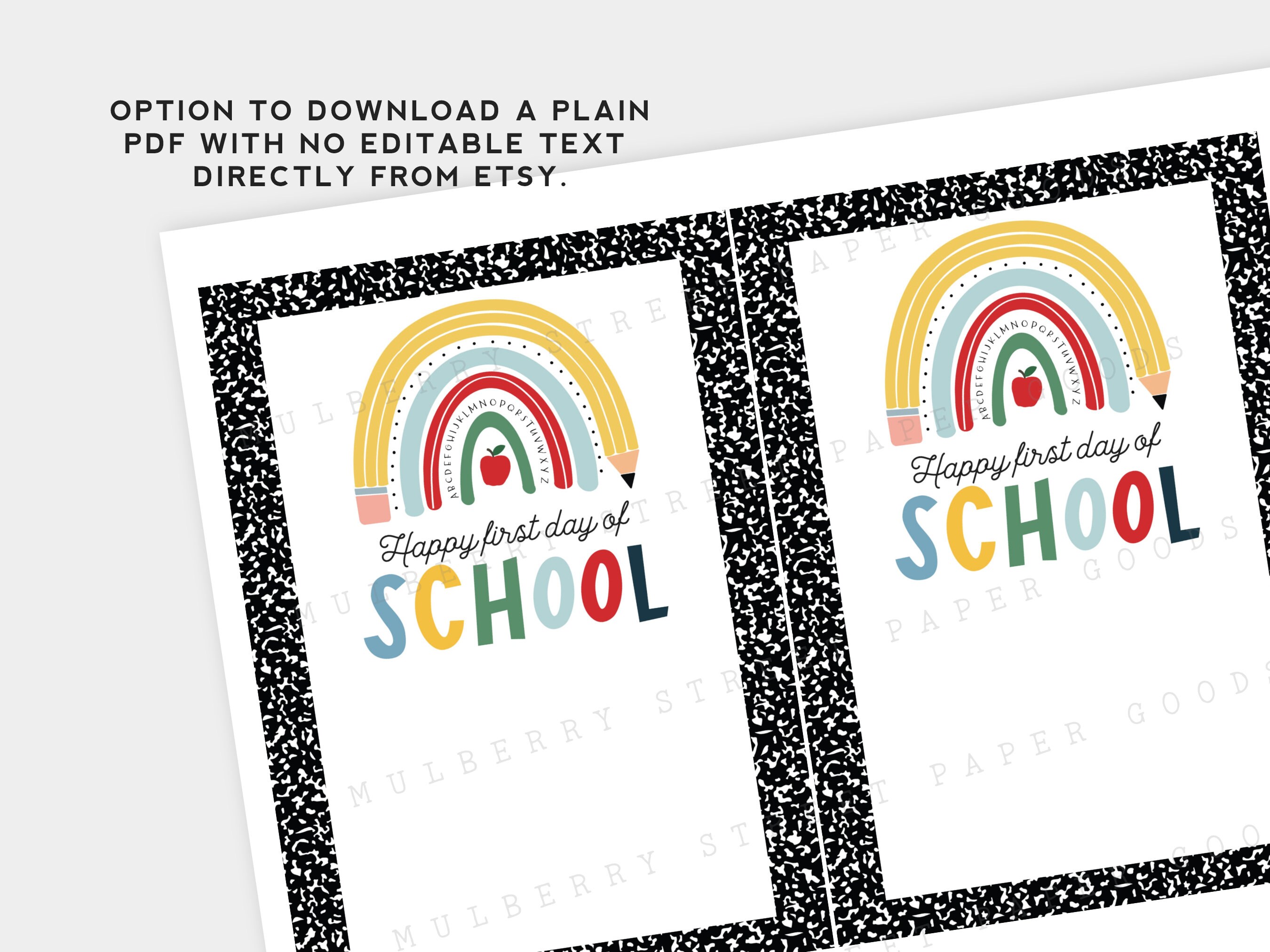 Printable Happy First Day of School Teacher Gift Card Holder, Back to ...