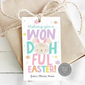 Doh Easter Gift Tag Printable Easter Party Favor Instant Download Easter Play Dough Gift Tag Easter Gift for Kids Easter Basket Gift Corjl