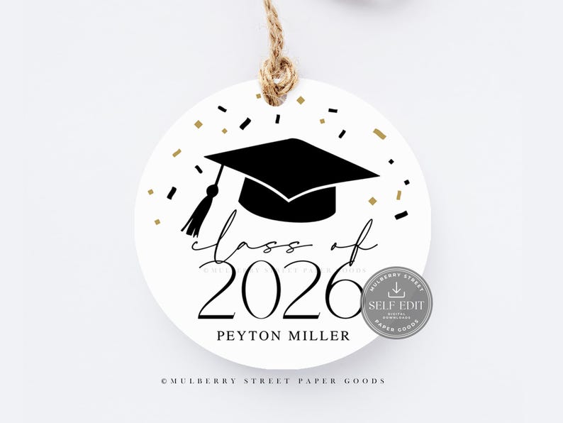 Editable Class of 2026 Graduation Label Printable Digital Download ...