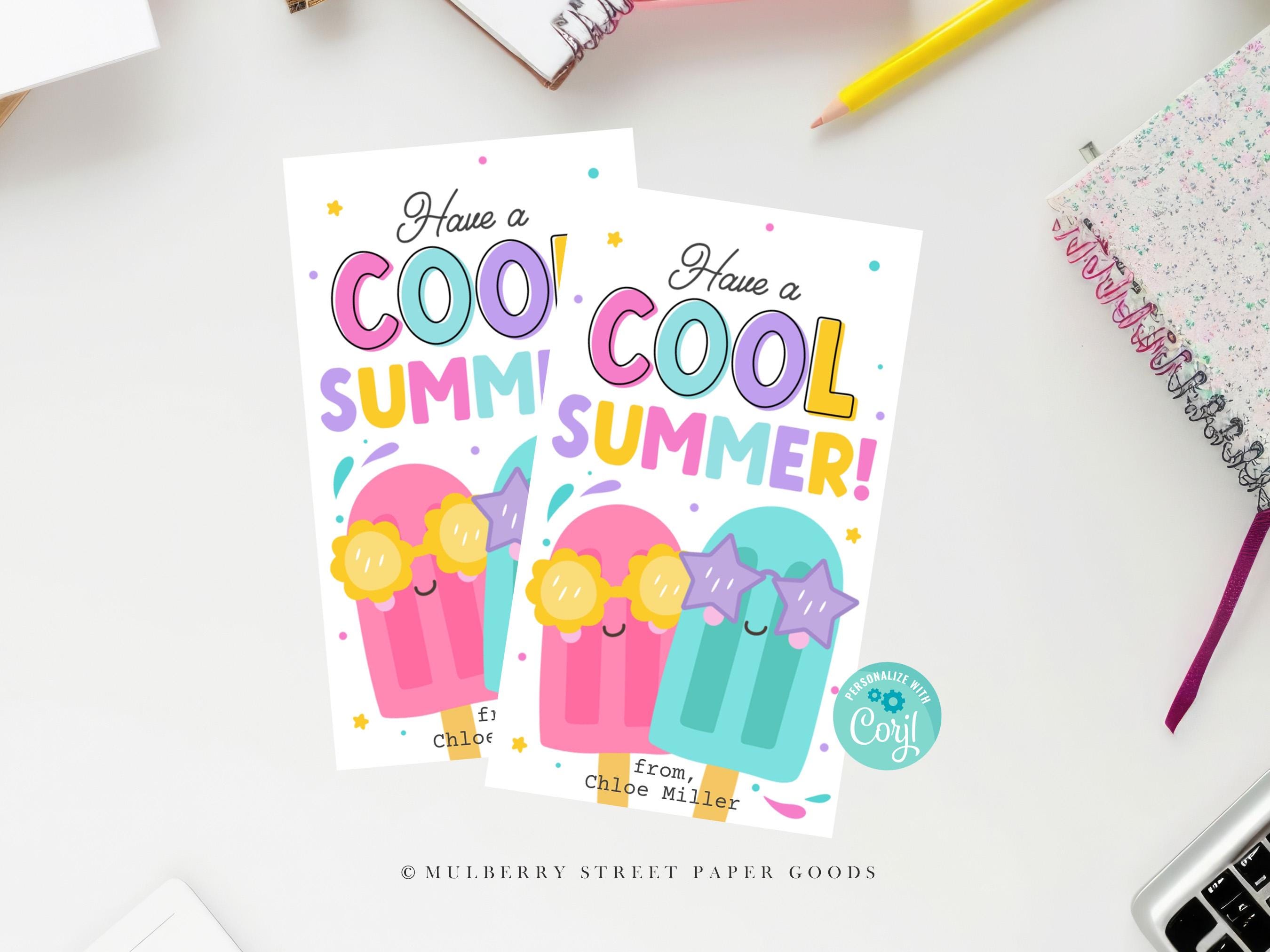 Last Day of School Gift Tag Printable Popsicle Summer Break Classroom ...
