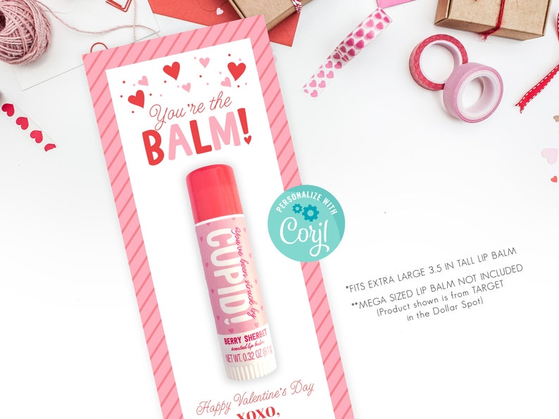 Printable Lip Balm Classroom Valentine's Day Card Mega - Etsy