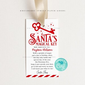 Personalized Santa's Magic Key Gift Tag Printable Official Santa's ...