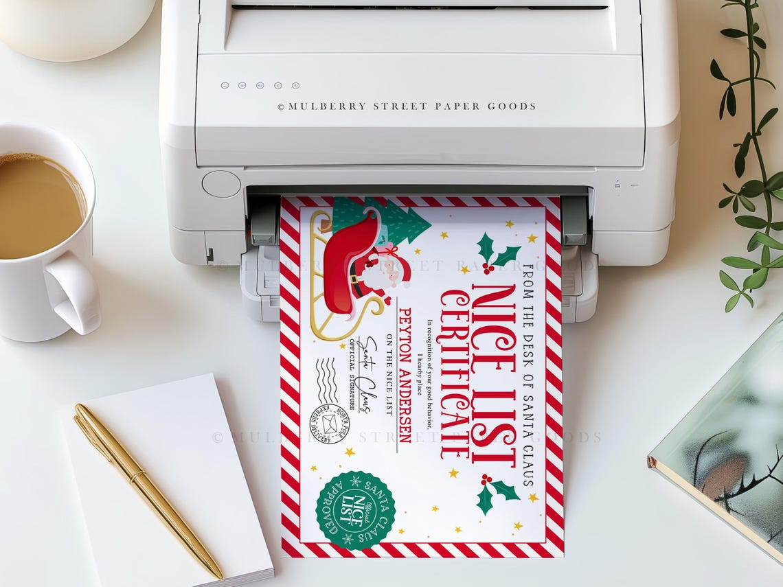 Editable Letter From Santa Canva Template Personalized Nice List Santa ...