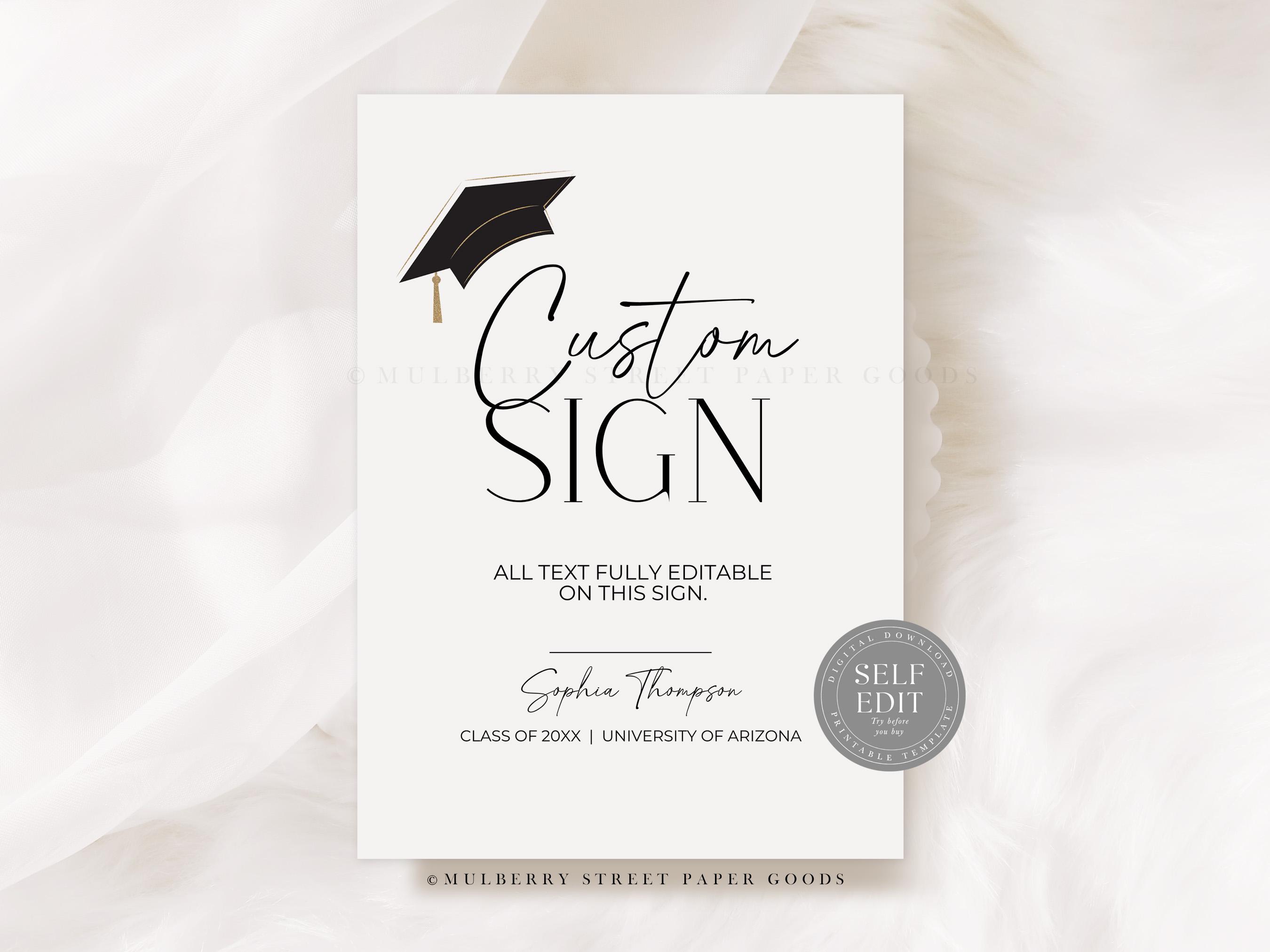 Graduation Sign In Small Editable Graduation Party Sign Instant Download Custom Graduation Sign ...
