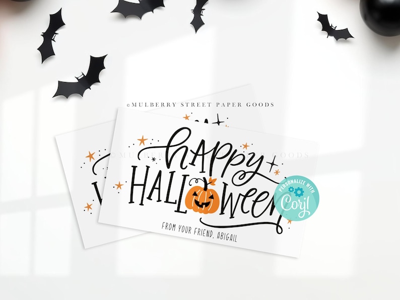 Printable Happy Halloween Gift Tag, Trick Or Treat Favor Bag Tag, Editable Halloween Treat Tag Cute Halloween Cookie Tag Halloween Party Tag image 5
