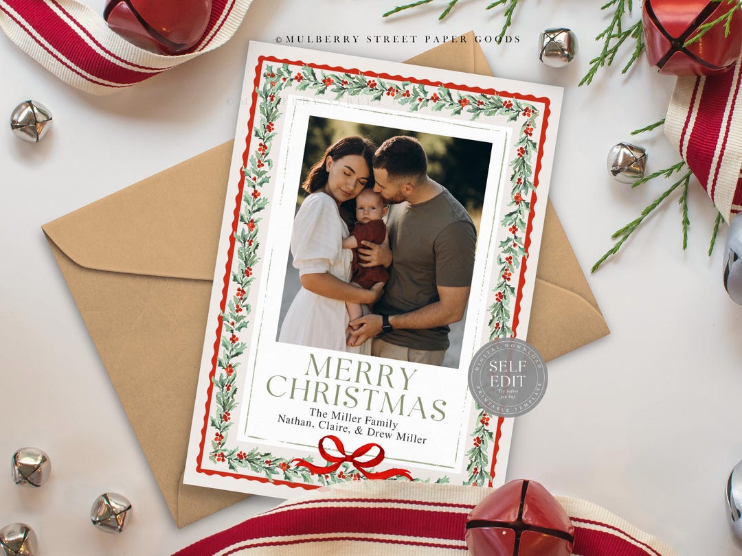 Editable Christmas Card Printable Digital Download Customizable Holiday ...