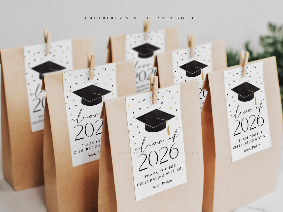 Printable Graduation Cap Class of 2026 Gift Tag, Instant Download ...