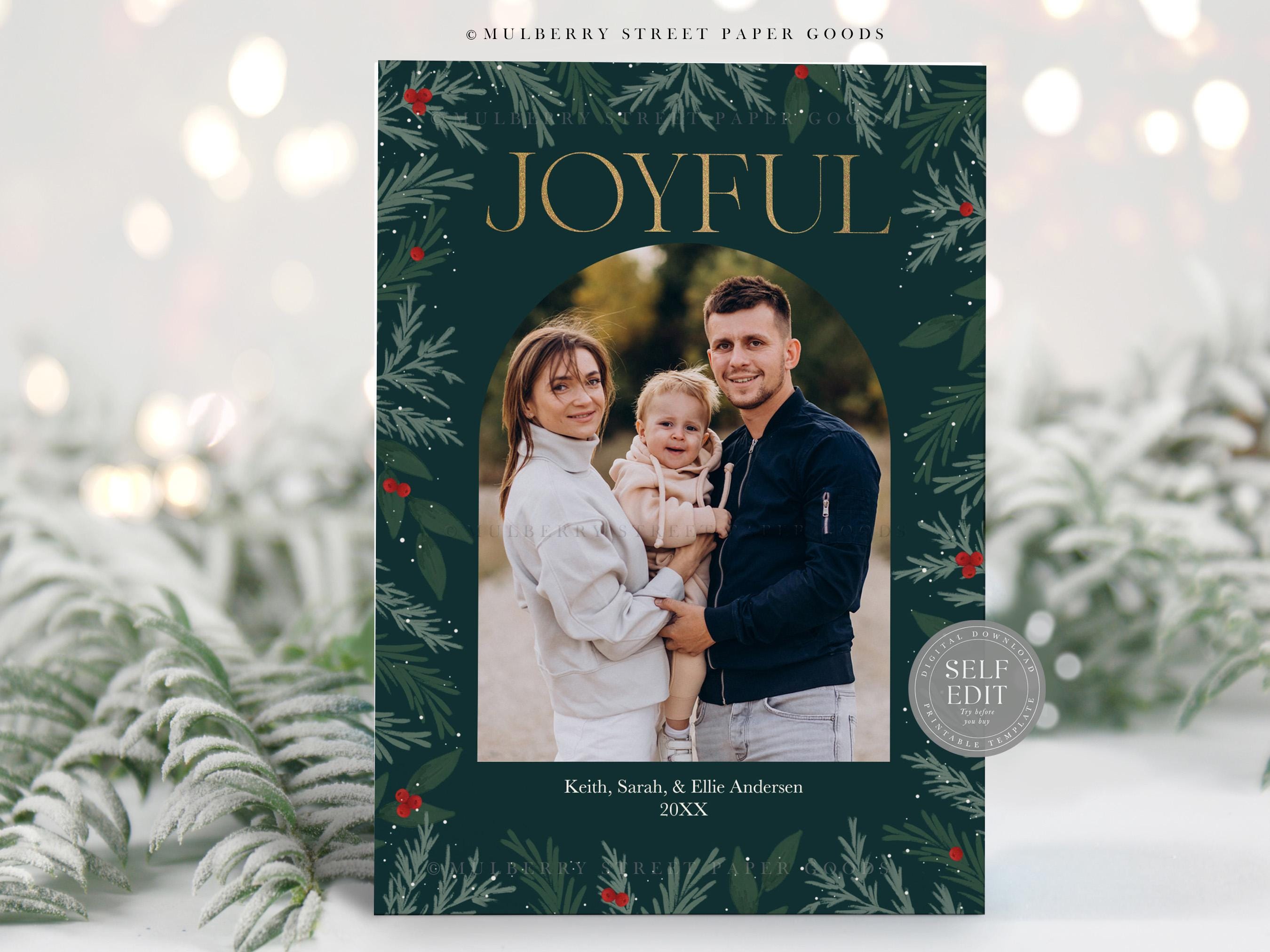 Christmas Card Printable Digital Download Canva Template Watercolor ...