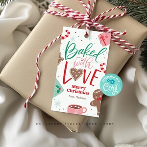 Baked With Love Gift Tag Printable Personalized Christmas Cookies Tag Digital Download Gift For Teacher Hostess Gift Instant Download Corjl